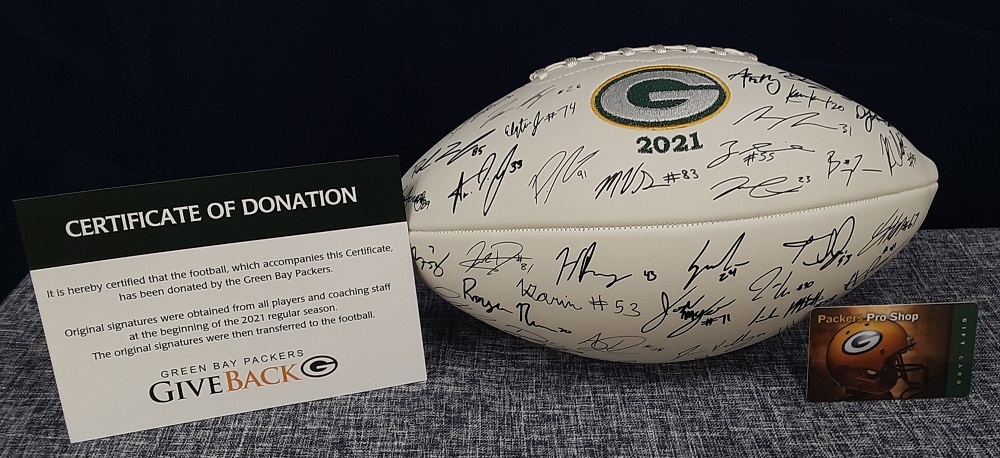 Green Bay Packers Collectors' Series Football and $100 Packers Pro Shop gift card - image 1