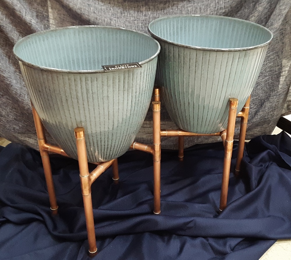 Set of Copper Pipe Plant Stands with Pots Aquinas Academy Gala 2022
